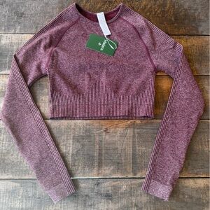 HALARA Maroon Long Sleeve Crop Top